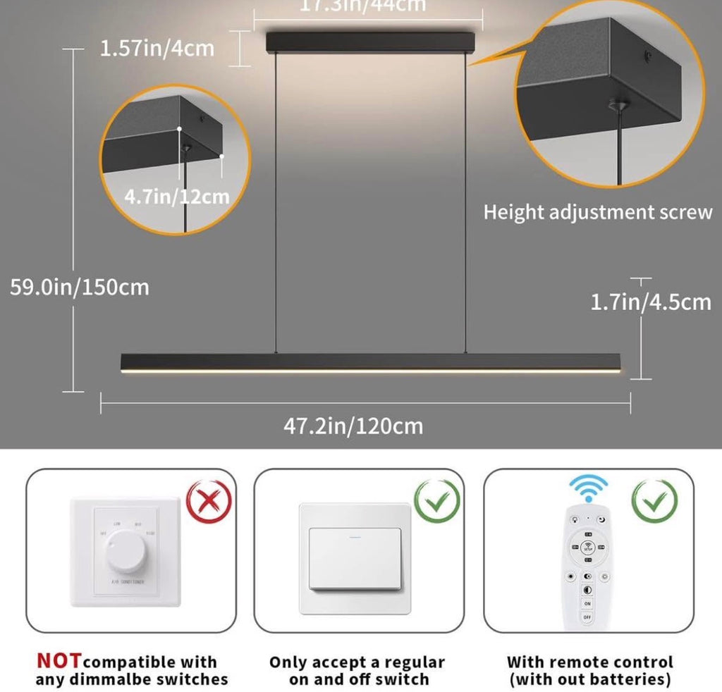 47in LED Linear Pendant Lights
