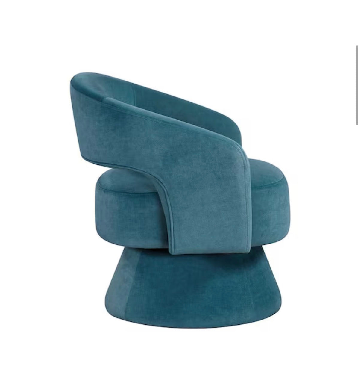 Laurie Dark Teal Velvet Upholstery Swivel Arm Chair