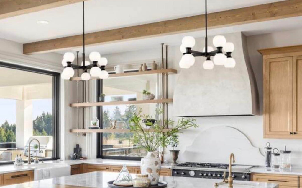 Artemis 10 Light Matte Black Shaded Chandelier Light