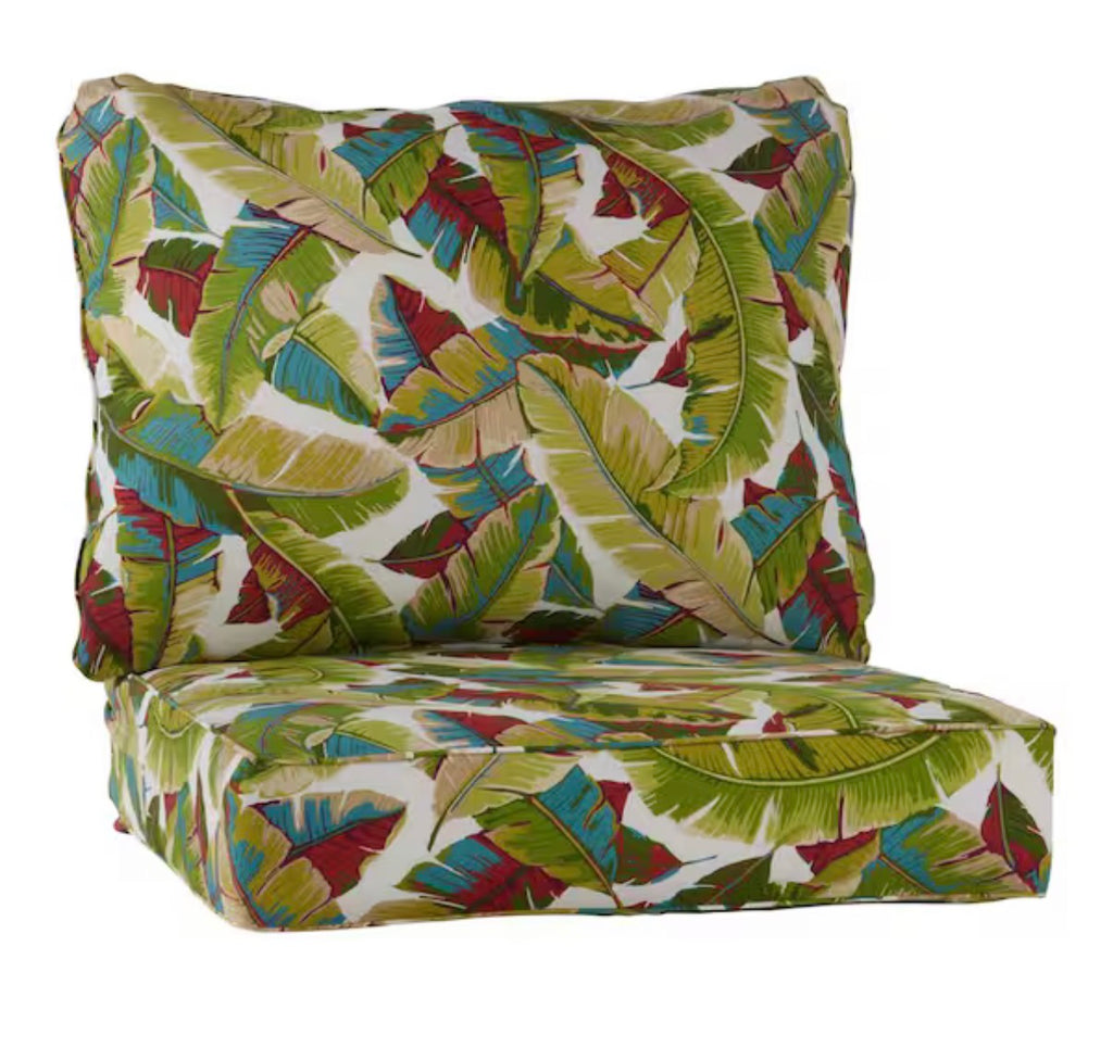 24 in. x 24 in. 2-Piece Outdoor Deep Seat Lounge Chair Cushion