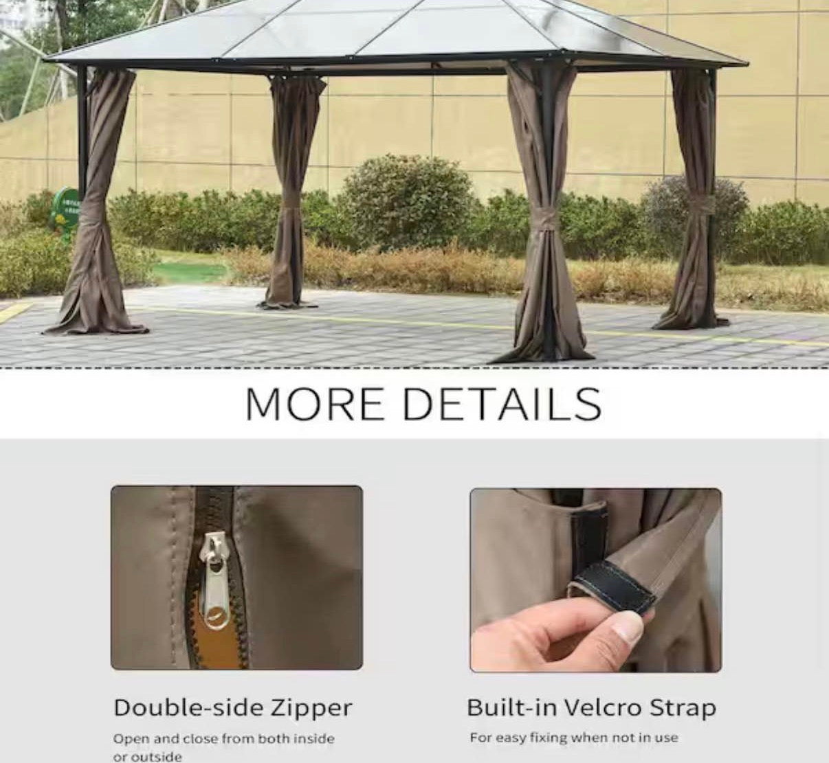 10 FT x 10 FT Gazebo Sidewall Set with 4 Panels