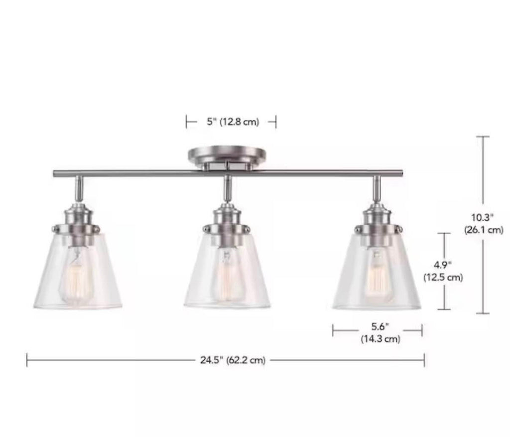Jackson 2 ft. 3-Light Brushed Nickel Fixed Track Lighting