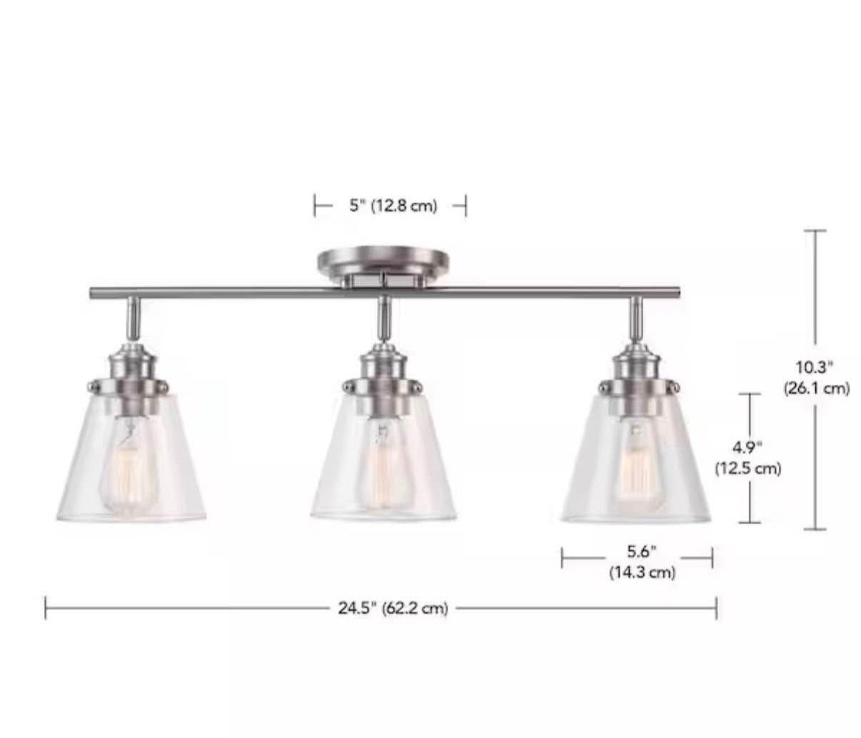 Jackson 2 ft. 3-Light Brushed Nickel Fixed Track Lighting