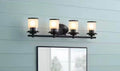 32.1 in. 4-Light Matte Black Bath Vanity light