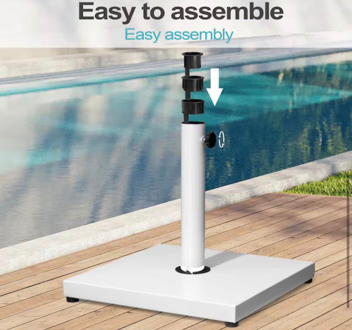 43 lbs. Cement Concrete  Steel  Patio Umbrella Base