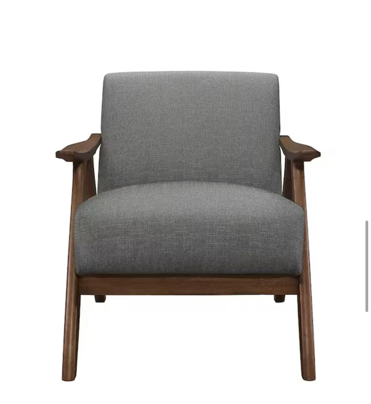 Ocala Gray Fabric Upholstery Solid Wood Frame Accent Chair