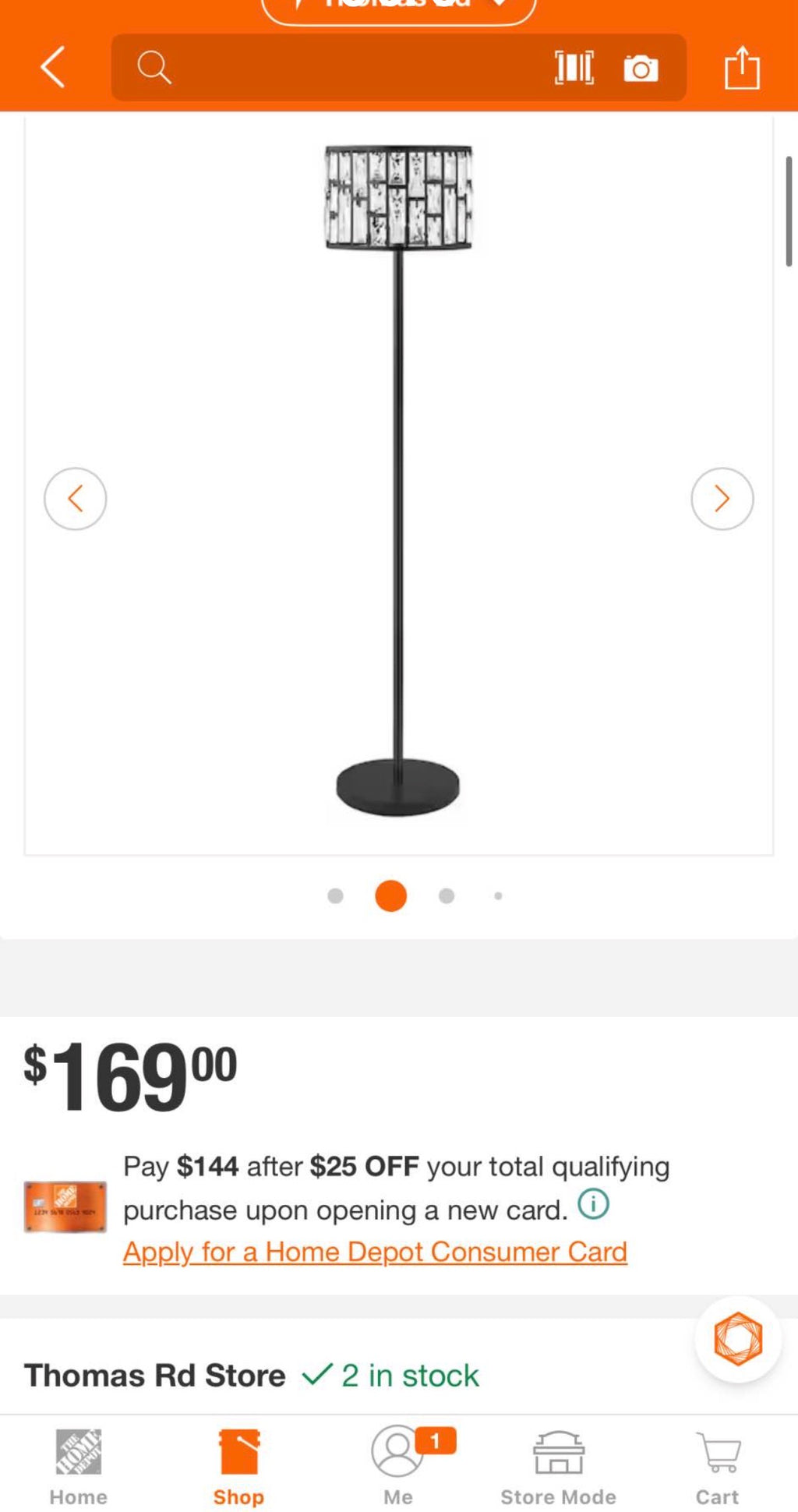 57 in Crystal Floor Lamp