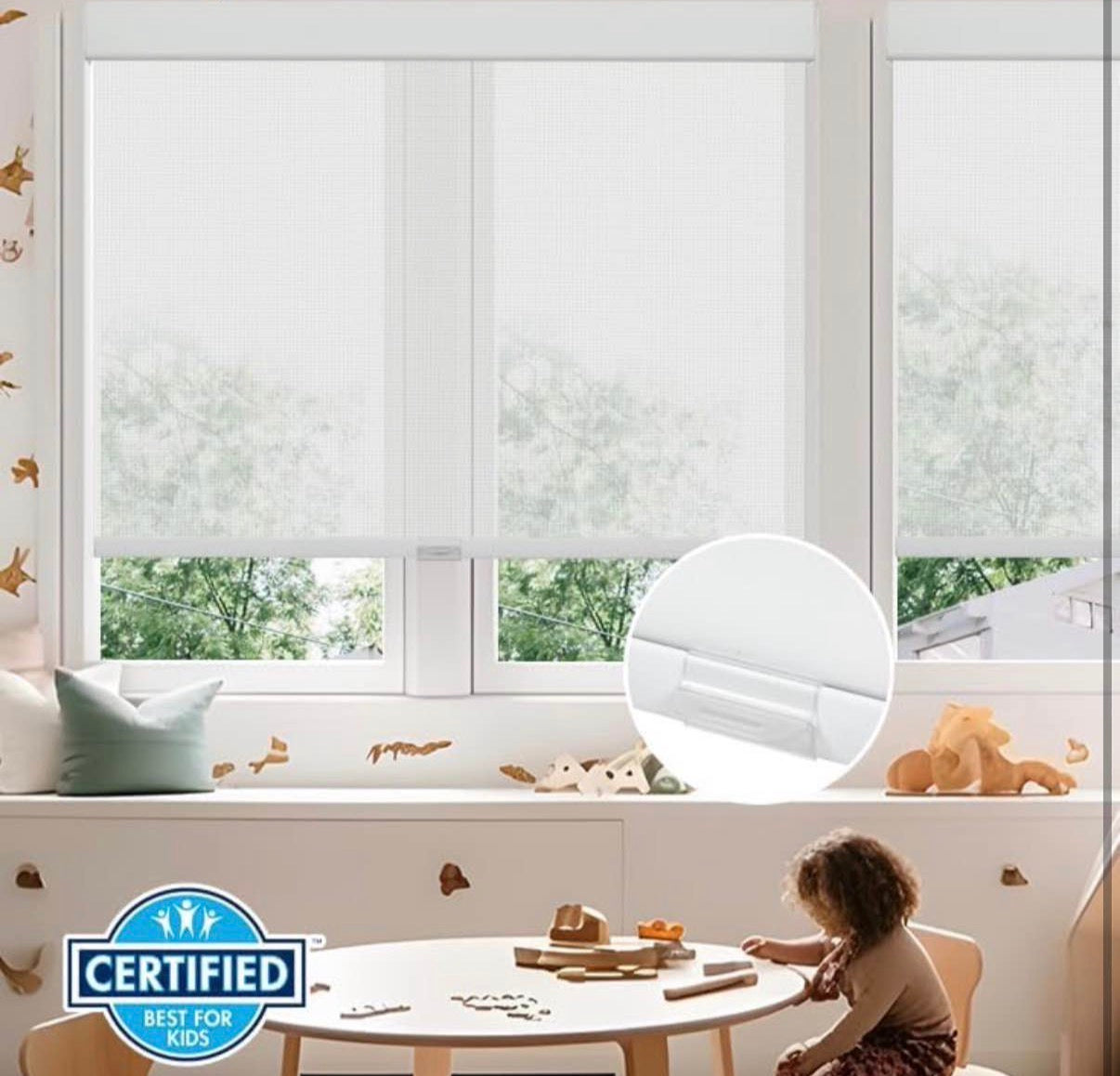 34.5" W x 72" H Cordless Window Shade White