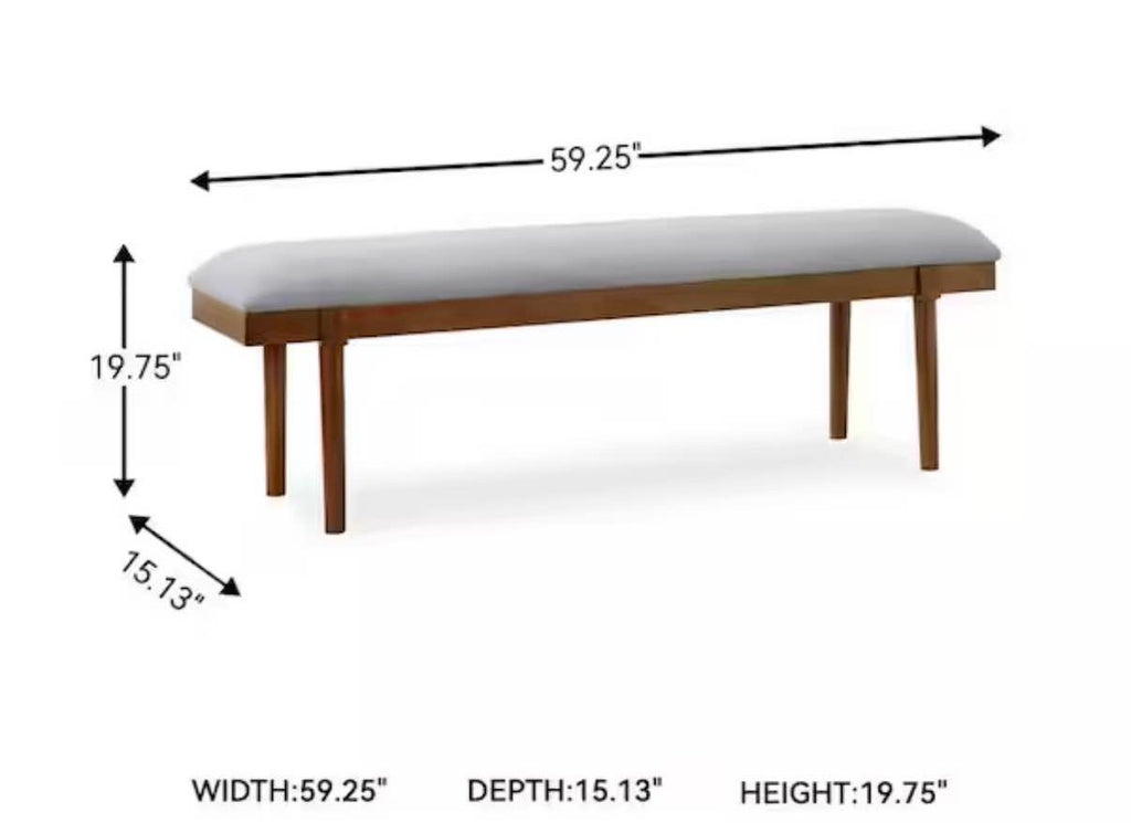 Lyncott Gray/Brown Dining Table Bench Backless