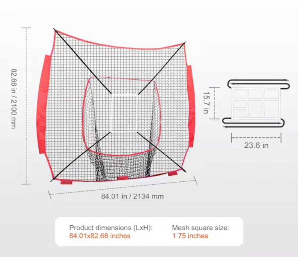 7 ft. x 7 ft. Baseball Softball Practice Net (frame not included)