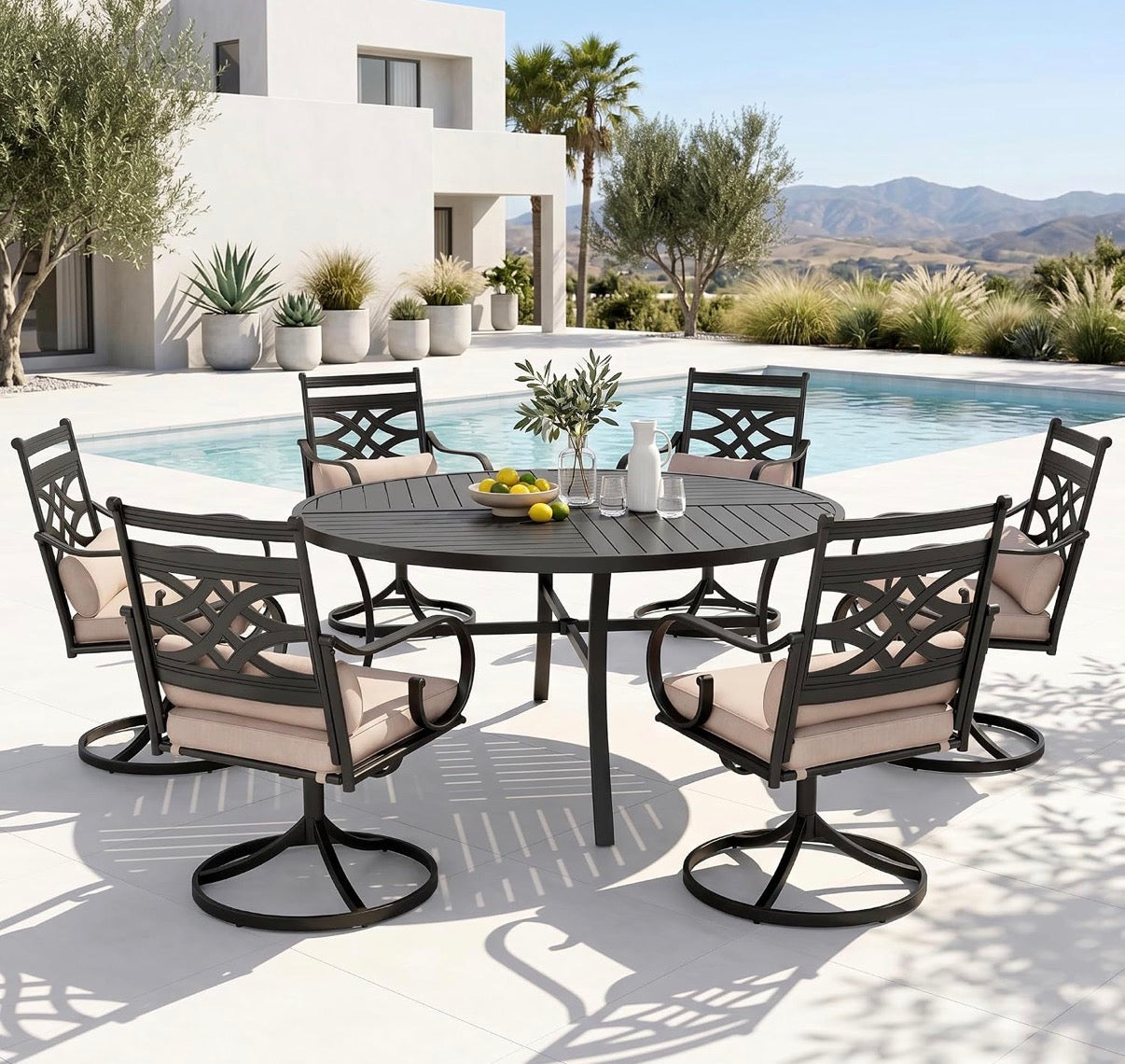 20 x 20x3 in Outdoor Chair Cushions with pillows Set of 4