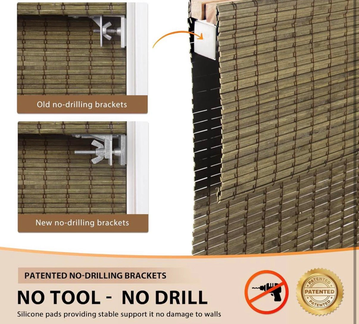 Cordless Bamboo Roman Shades