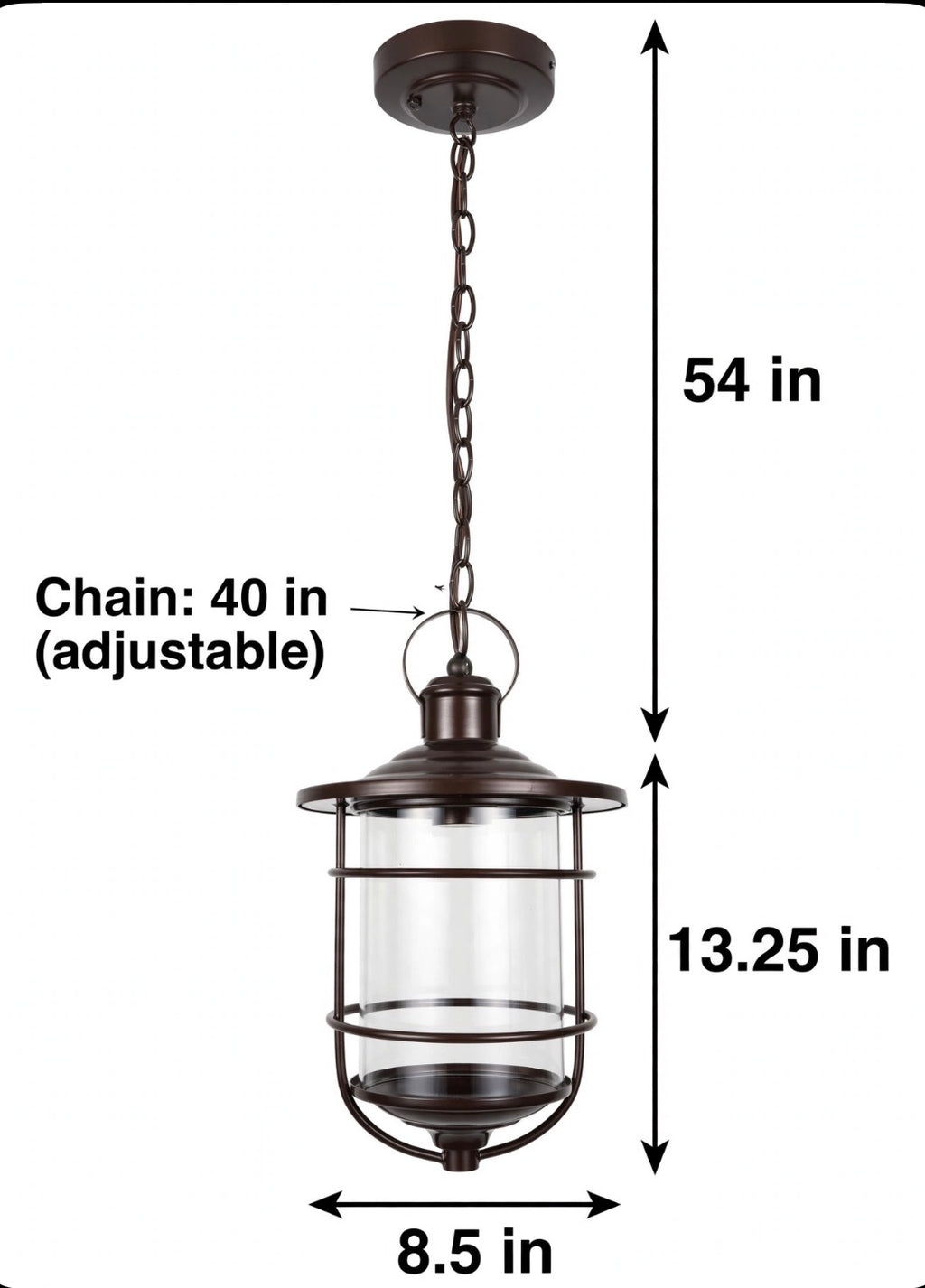 Hosteen 1-Light Outdoor Hanging Lantern — Oil Rubbed Bronze