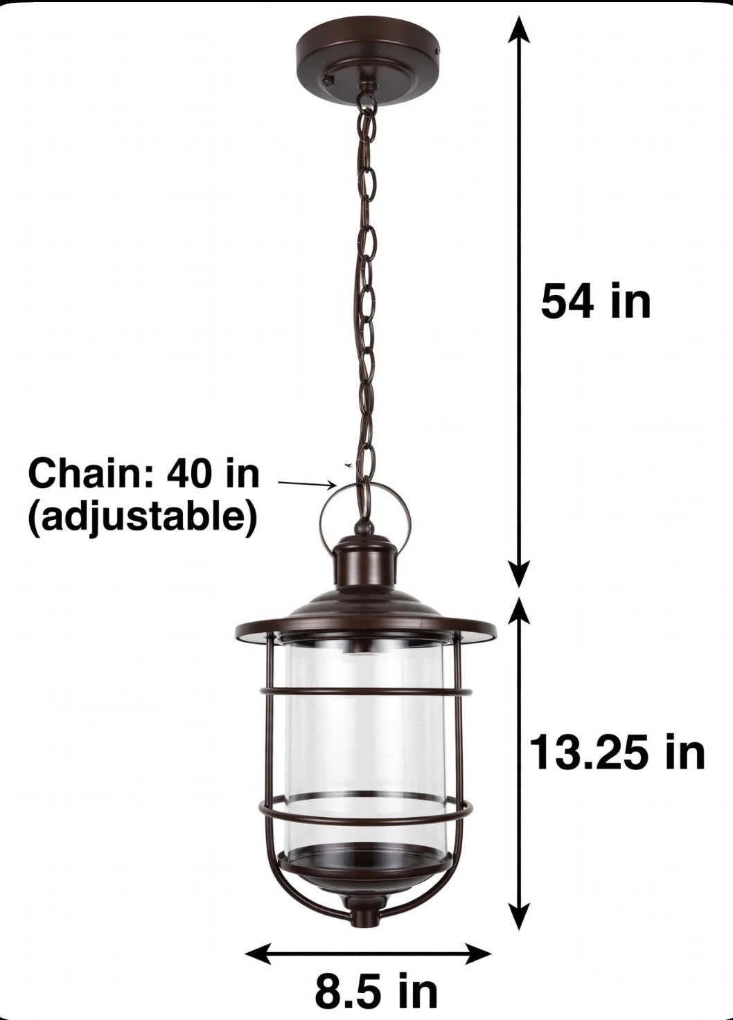 Hosteen 1-Light Outdoor Hanging Lantern — Oil Rubbed Bronze