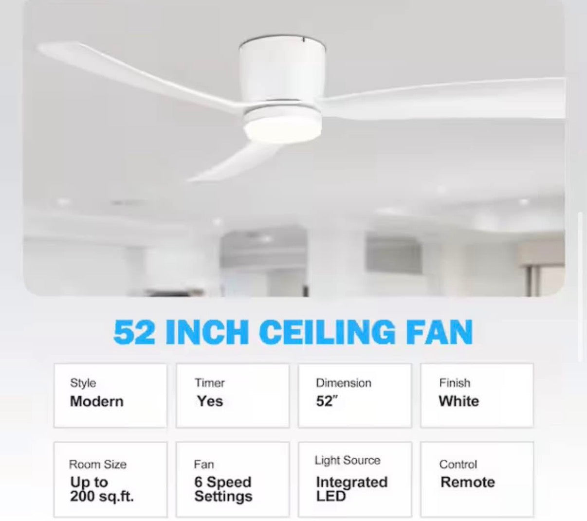 Propeller 52 in Ceiling Fan with Color-Changing LED Light