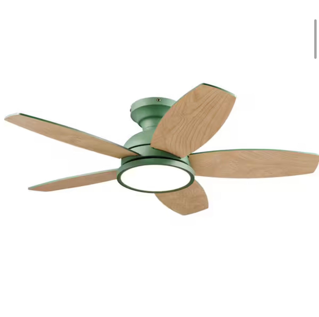 36 in. LED Green Natural Woodgrain  Ceiling Fan