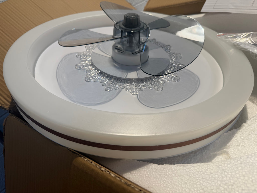 18 in. Modern Crystal Decor LED Ceiling Fan (used)