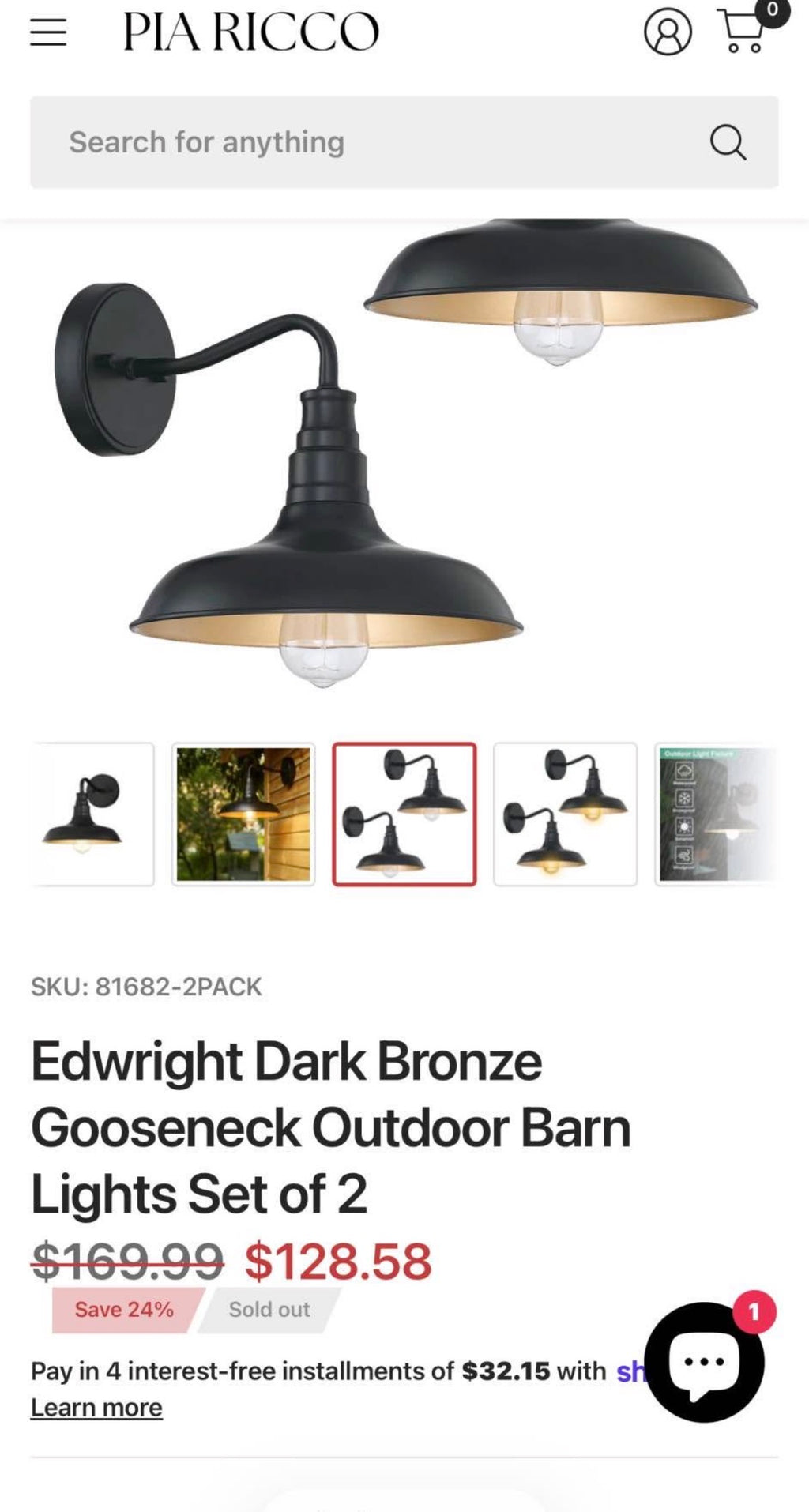 Dark Bronze Gooseneck Outdoor Barn Lights Set of 2