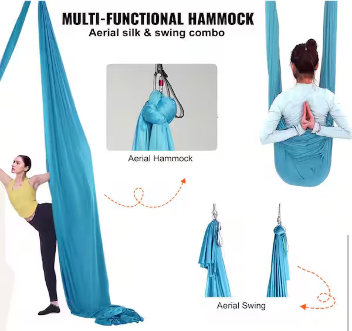 Aerial Yoga Hammock and Swing, 5.5 Yards