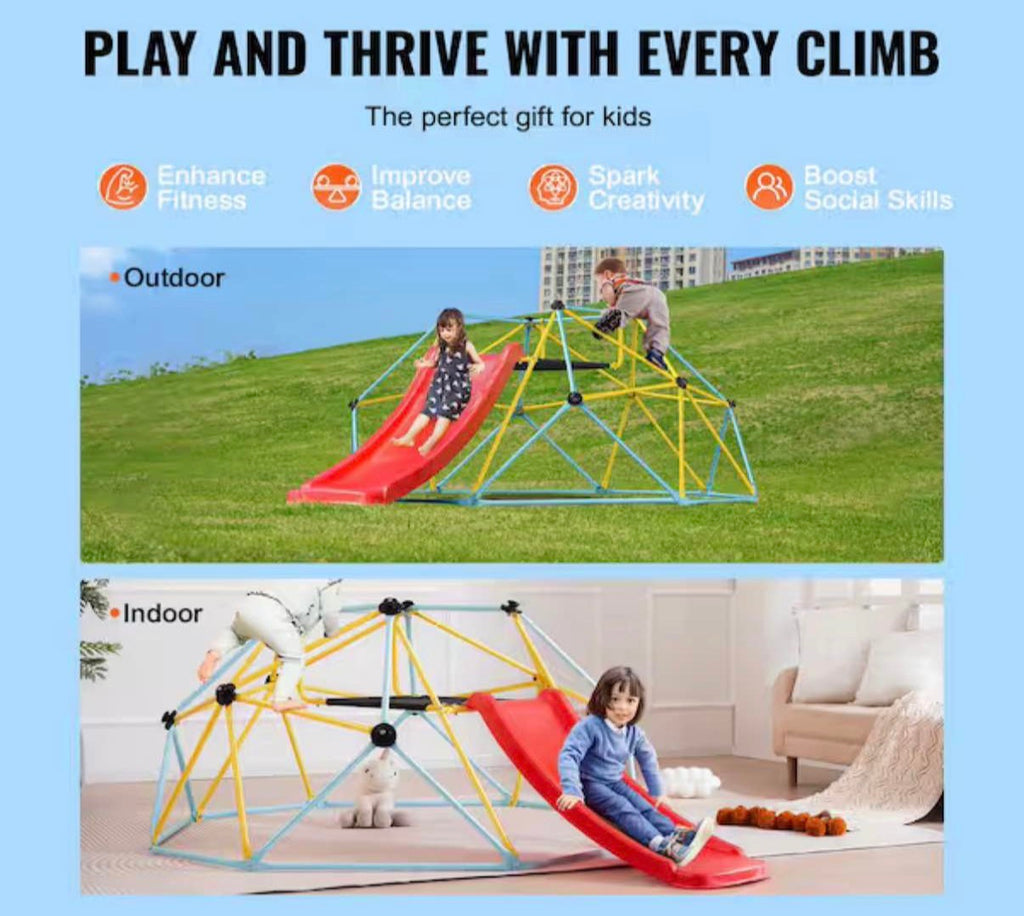 8 ft. Geometric Climbing Dome with slide
