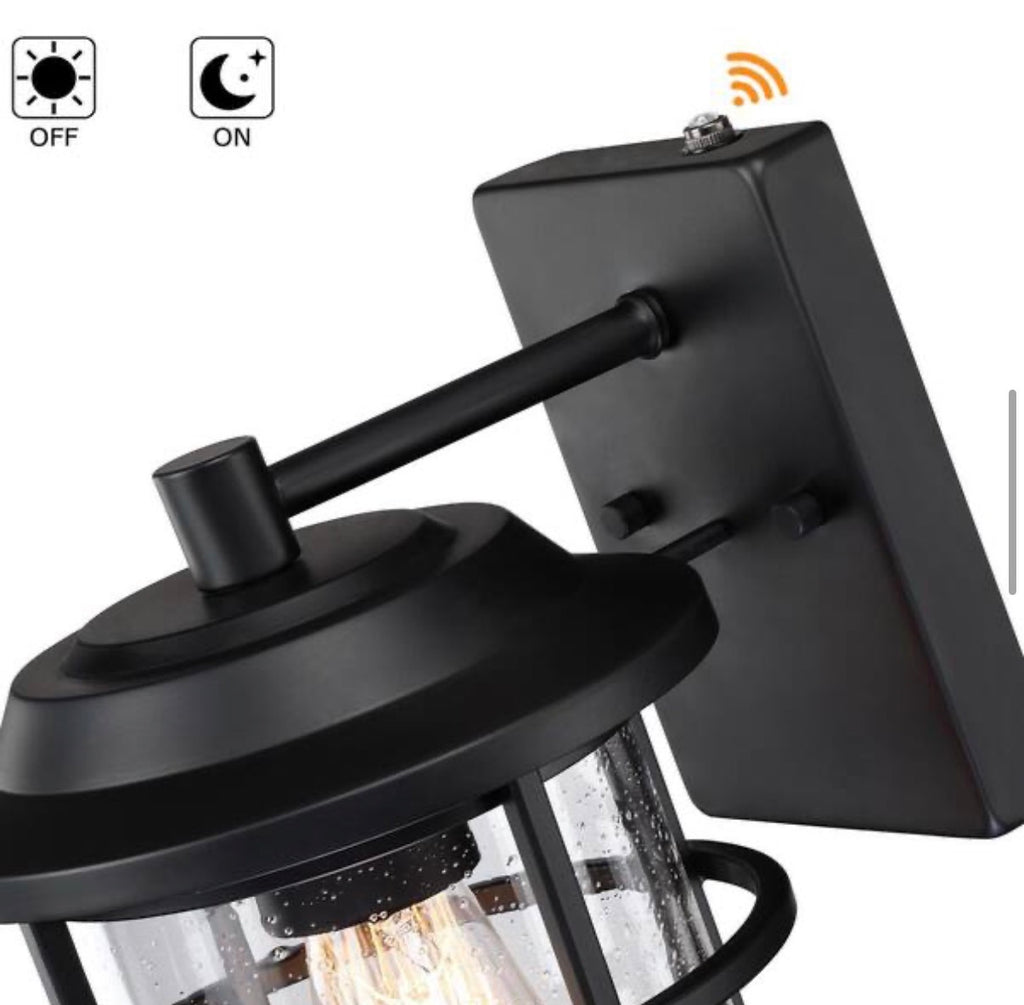 13.5 in. Black Sensing Dusk to Dawn Outdoor Wall Light
