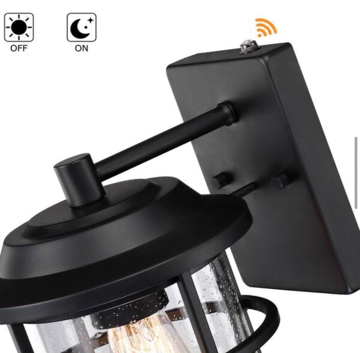 13.5 in. Black Sensing Dusk to Dawn Outdoor Wall Light