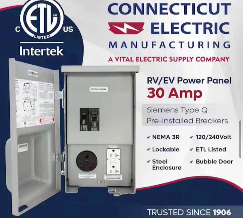 30-Amp RV Power Outlet with Branch Breakers