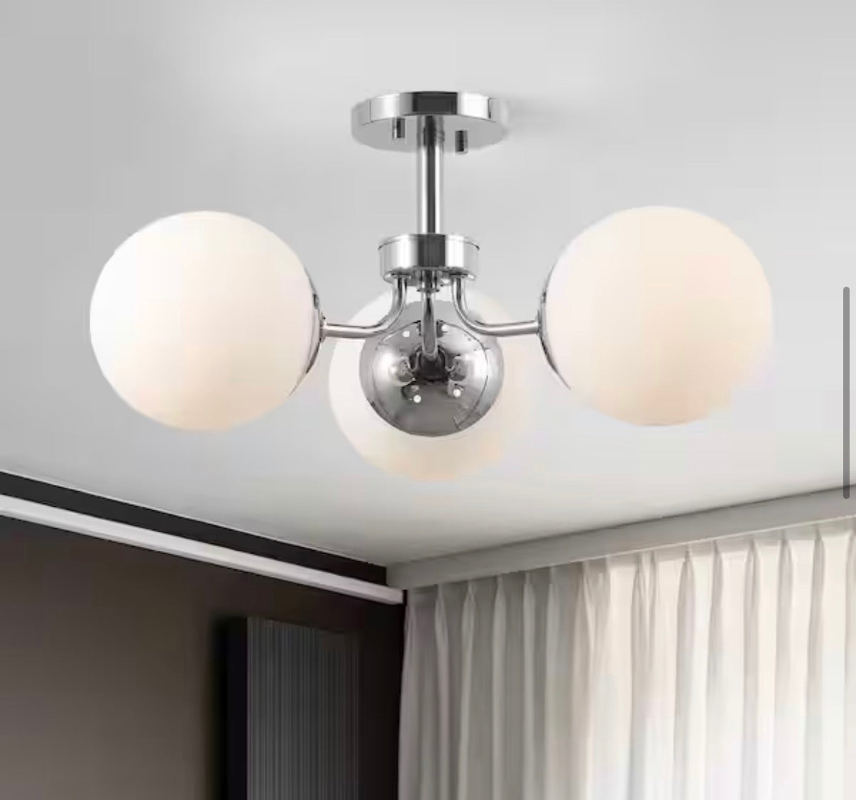 Olivier French bistro style Bohemian LED Semi Flush light
