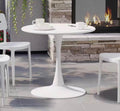 Frond and Form Outdoor 31.5 in. Round Steel Dining Table
