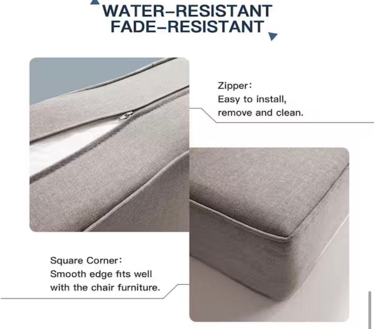 22 in., x 24 in., x 6 in. Outdoor Chair Cushion in Beige