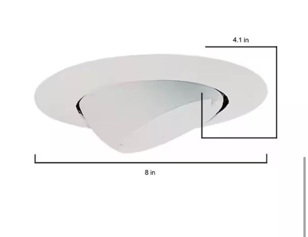 6 in. White Recessed Ceiling Light Trim with Adjustable Eyeball