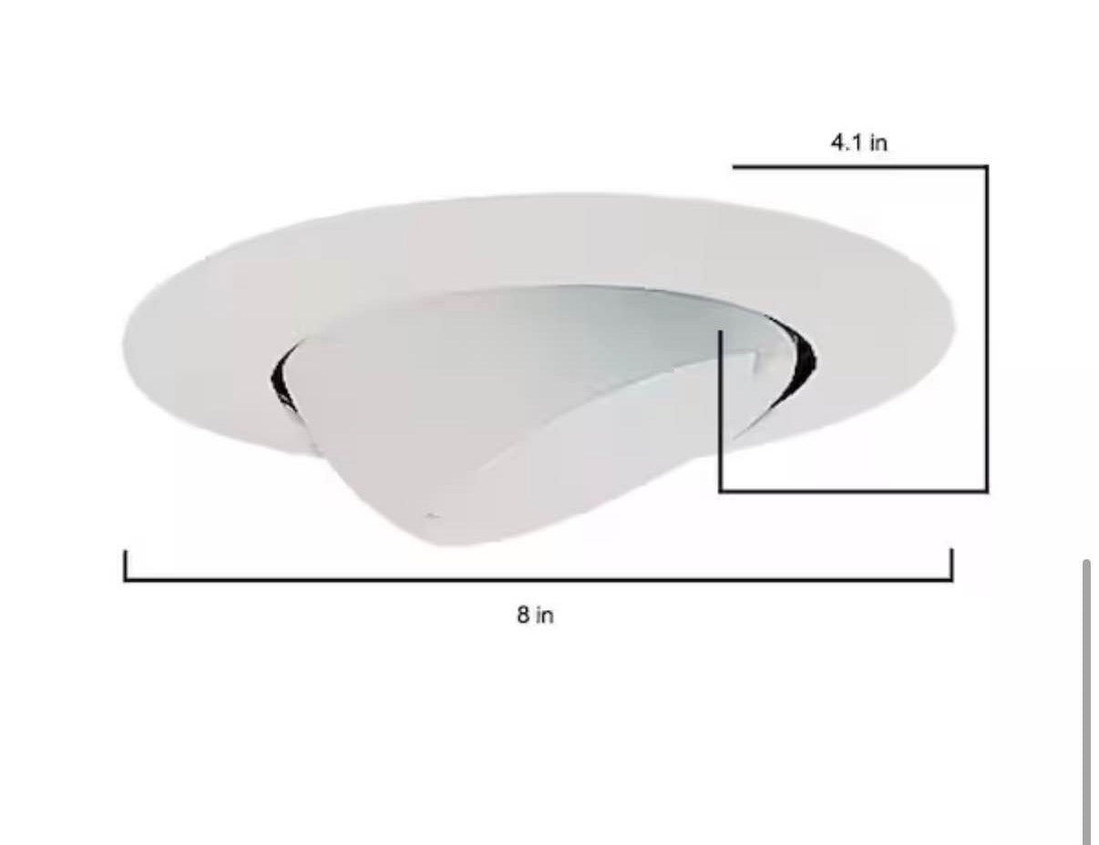 6 in. White Recessed Ceiling Light Trim with Adjustable Eyeball