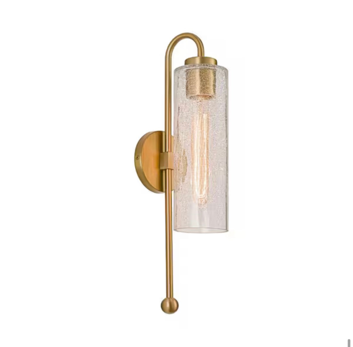 Miraletto 1-Light Cylinder Brushed Gold Wall Sconce
