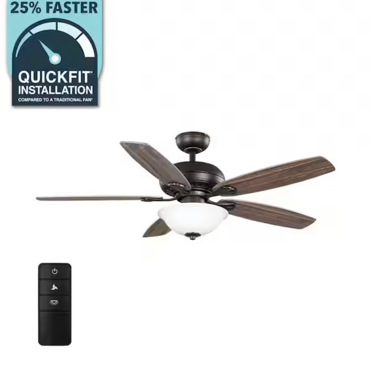 Southwind II 52 in. Indoor LED Bronze Ceiling Fan with Light Kit