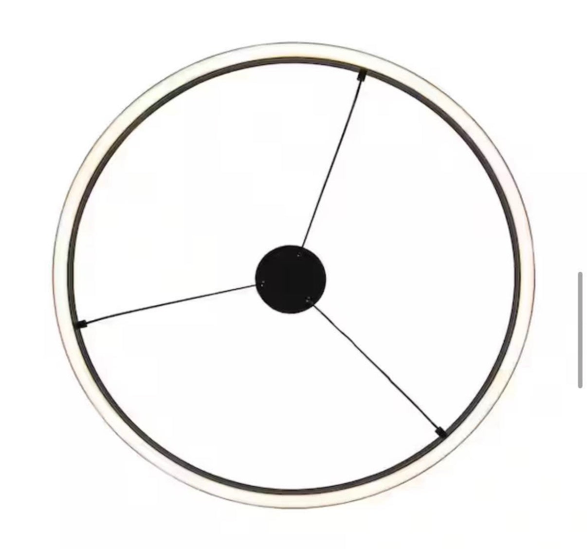 24 in. Integrated LED Black Circular Ring Pendant Light