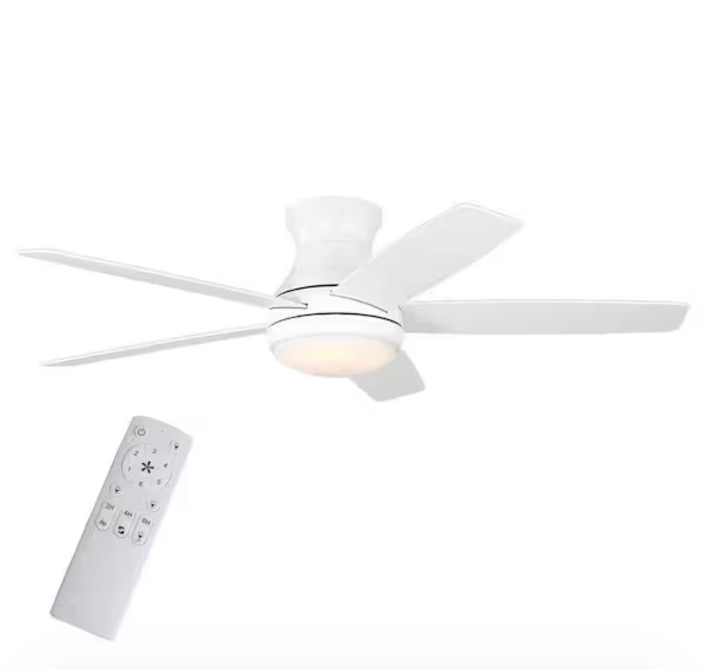 Banksville 52 in. White Flush Mount Ceiling Fan