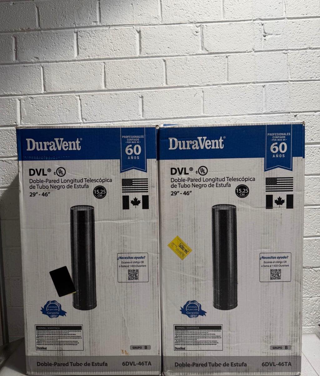Double Wall Stove Pipe 6in. Diameter x 29in. to 46in