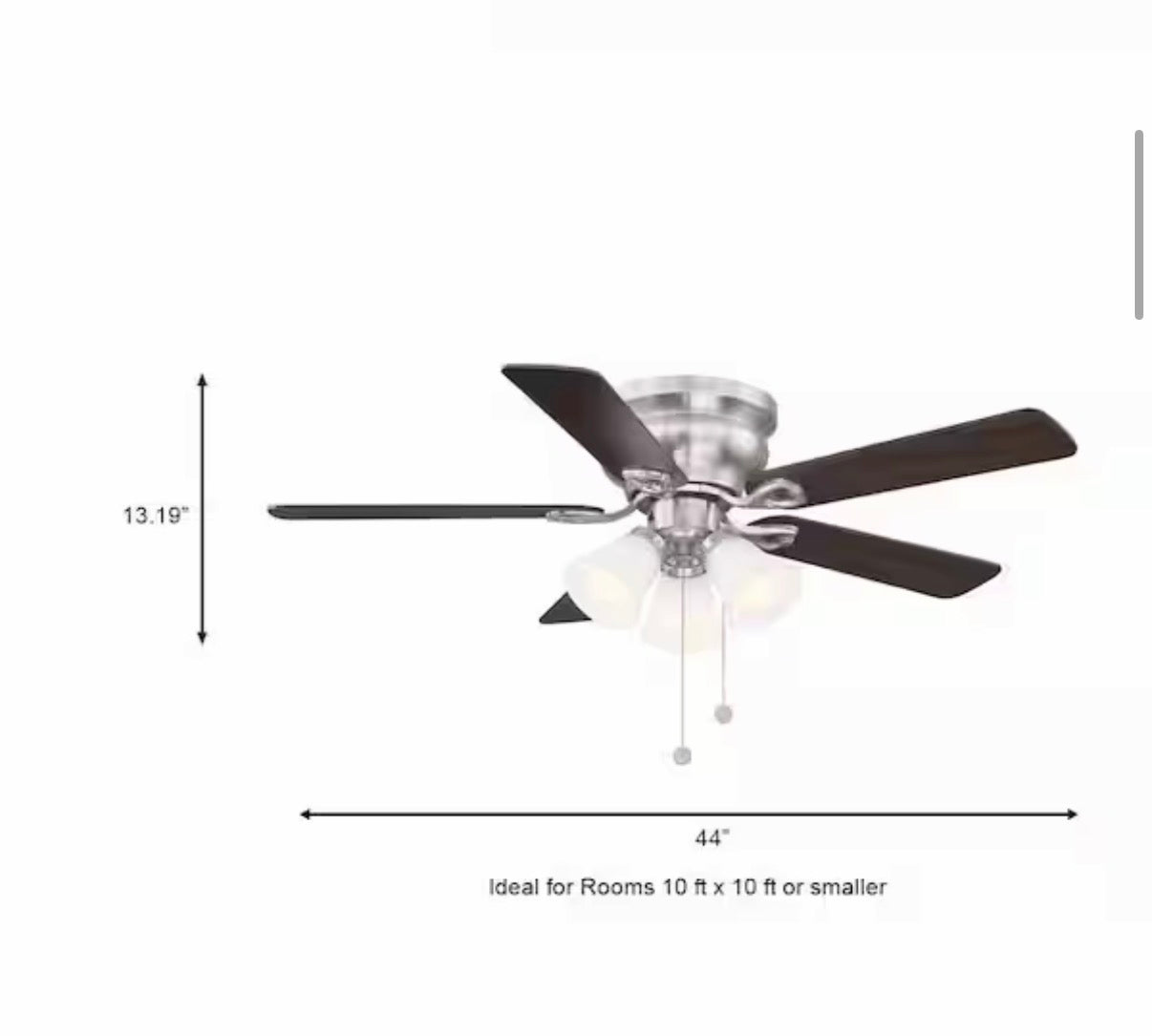 Clarkston II 44 in. LED Indoor Brushed Nickel Ceiling Fan