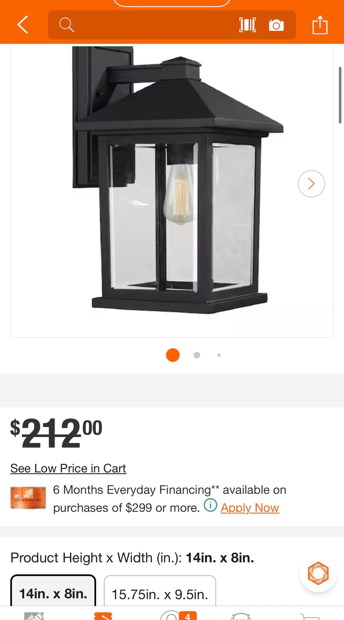 Portland Black Outdoor Lantern Wall Sconce