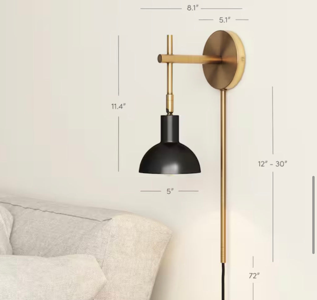 Plugin Wall Sconce Light Fixture