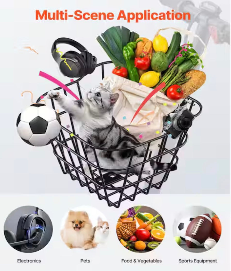 Front Bike Basket 20 lbs capacity
