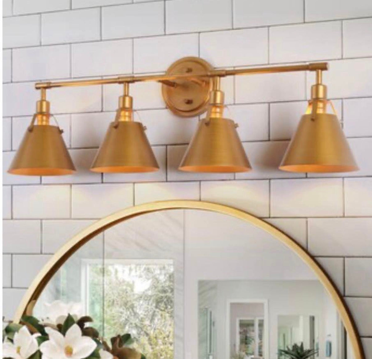Mid-Century 4-Light Antique Vanity Light