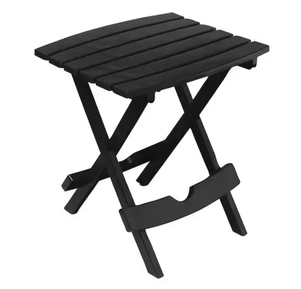 Quik-Fold 20 in. Resin Black Square Patio Side Table