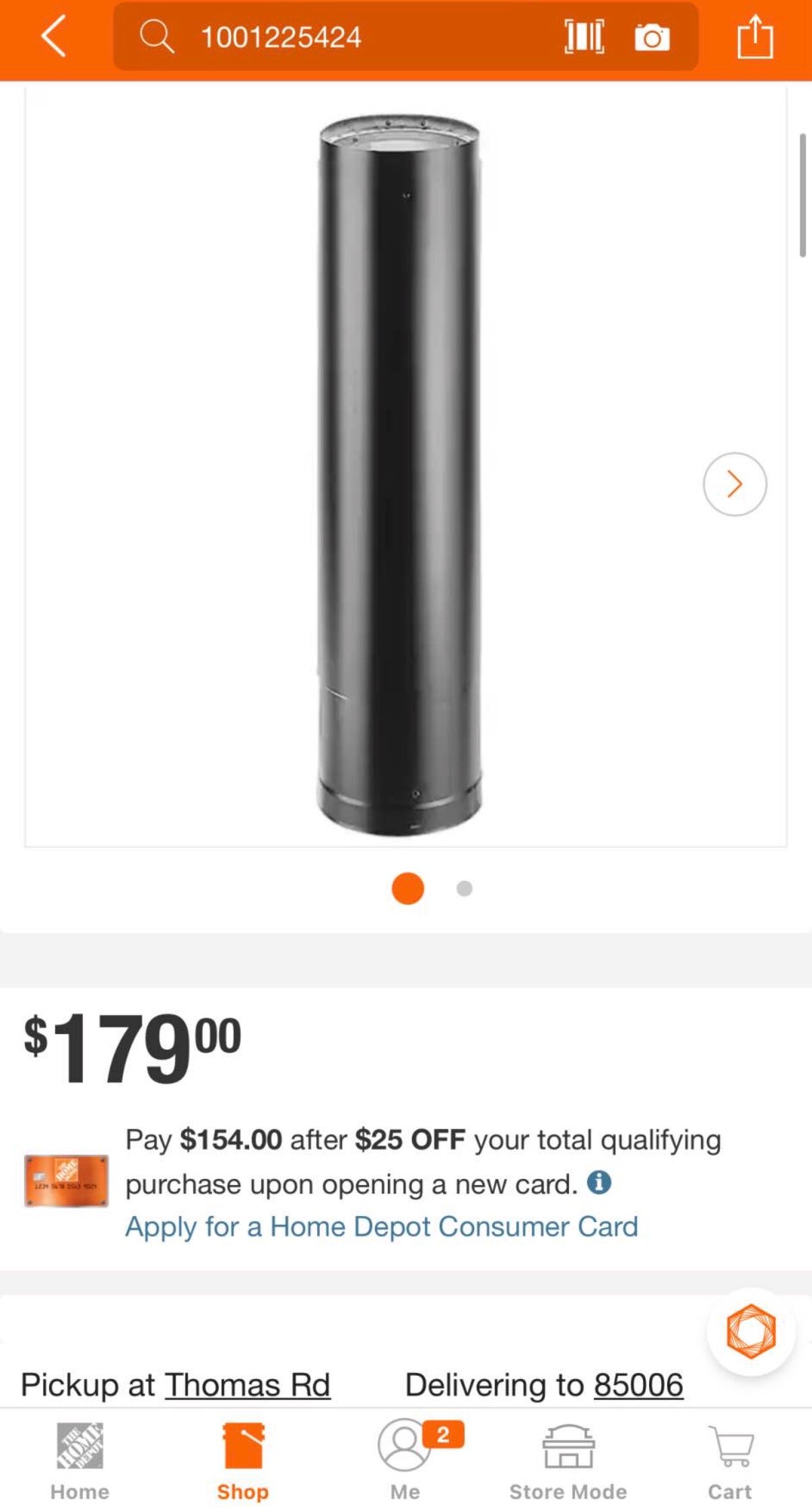 Double Wall Stove Pipe 6in. Diameter x 29in. to 46in