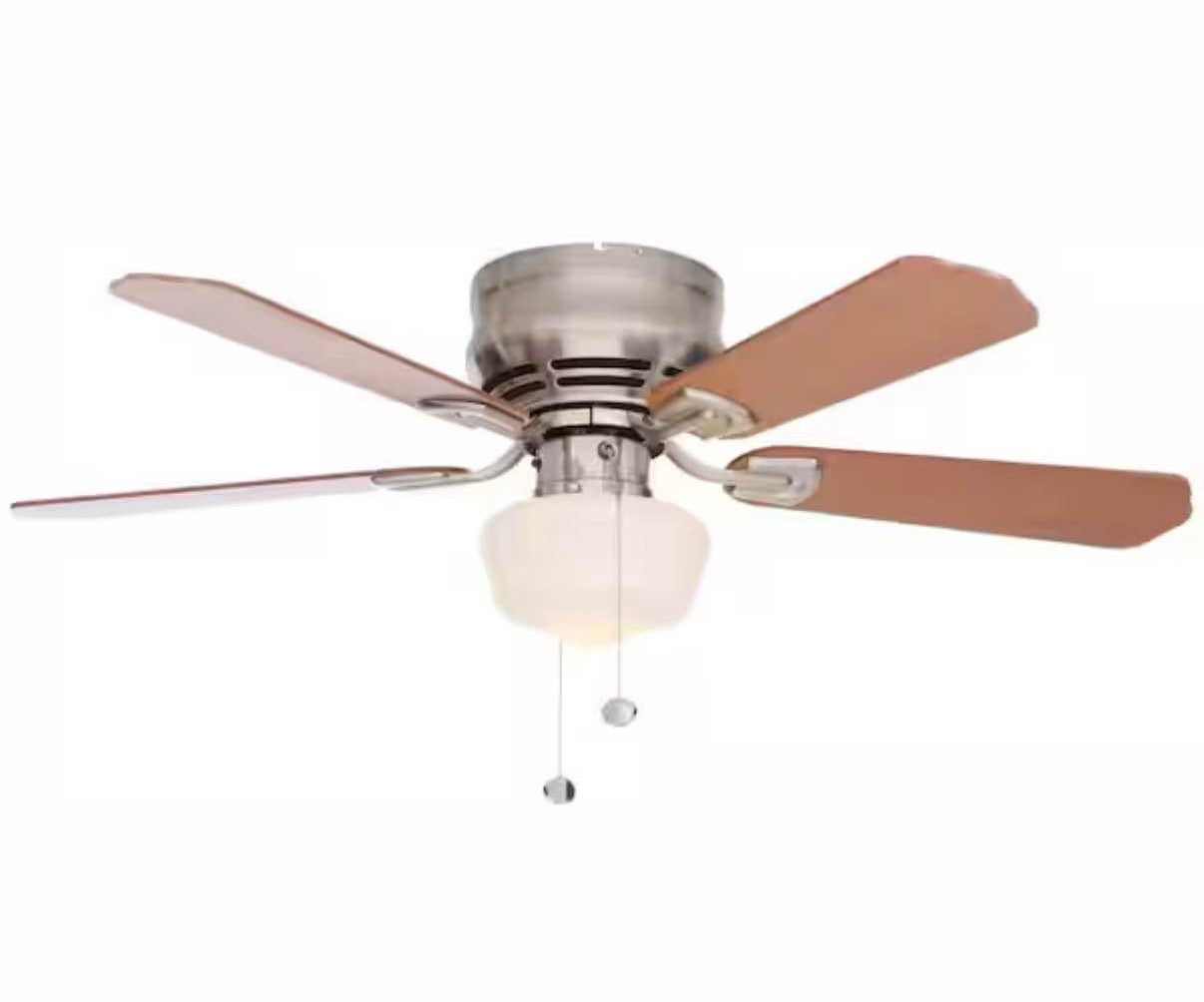 42 in. Indoor Brushed Nickel Ceiling Fan with Light Kit