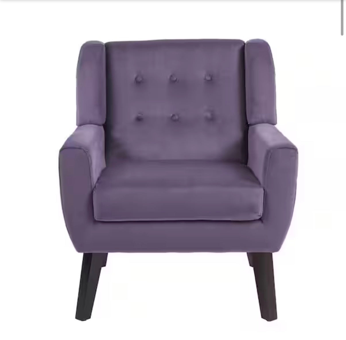 Purple Velvet Upholstery Arm Chair (Set of 1)