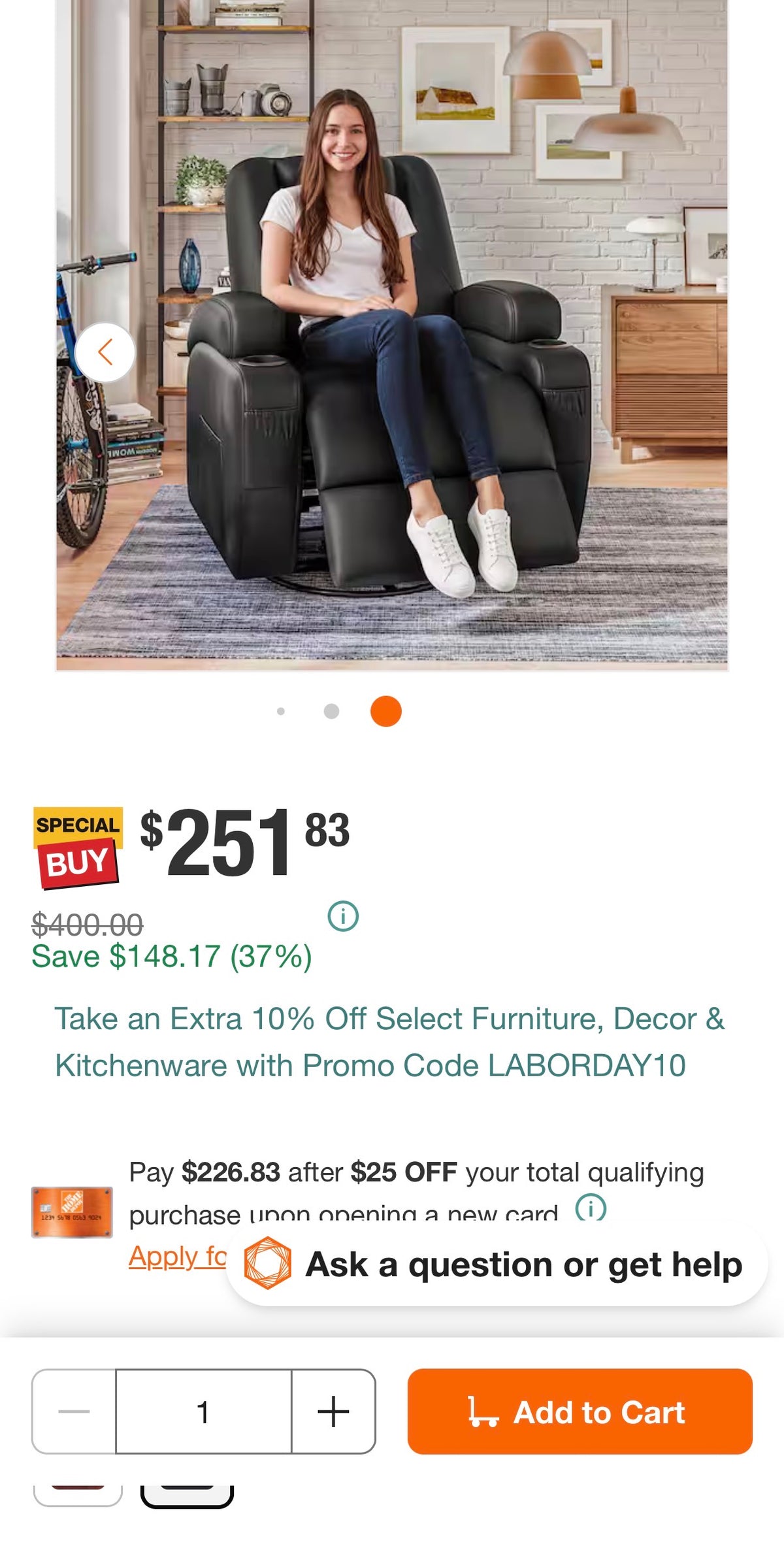 Rocking Recliner Chair, 360° Swivel