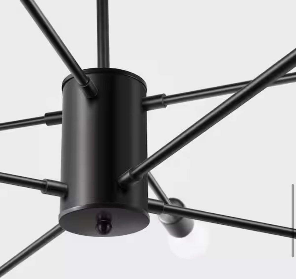 8-Light Black Modern Sputnik Chandelier