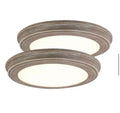 7 in. Gray Wood LED Round Flush Mount Ceiling Light (2-Pack)