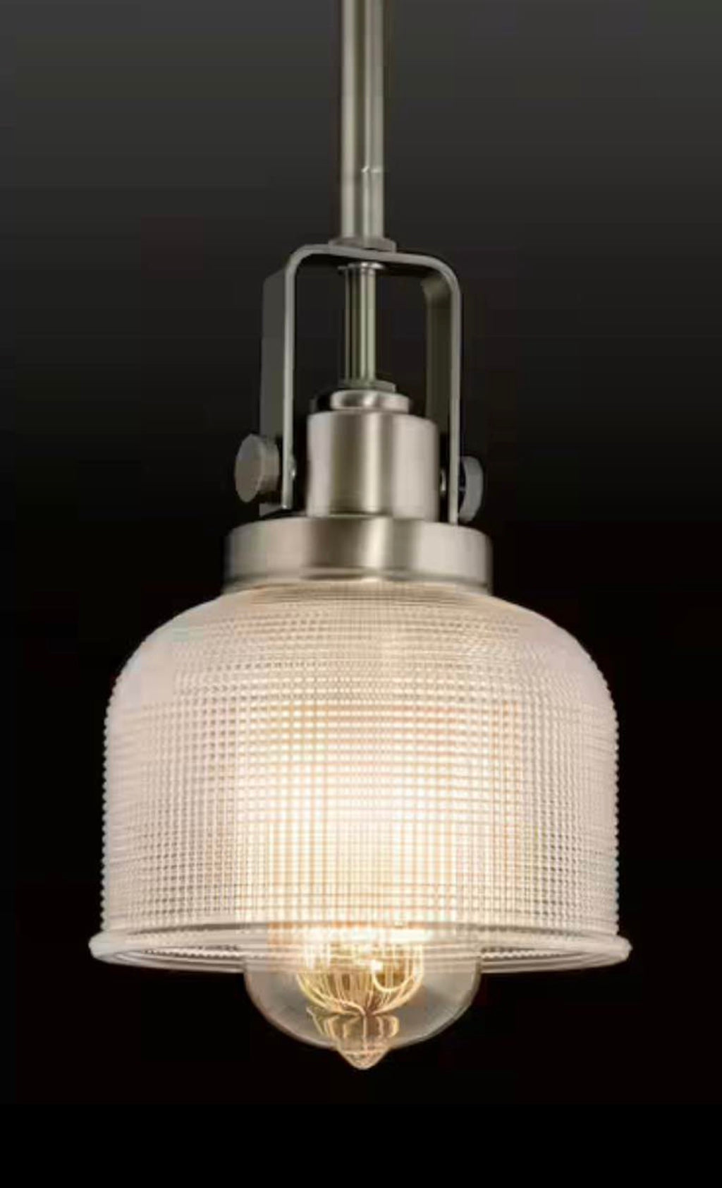 26 in. 3-Light Antique Nickel Double Prismatic Glass Vanity Light